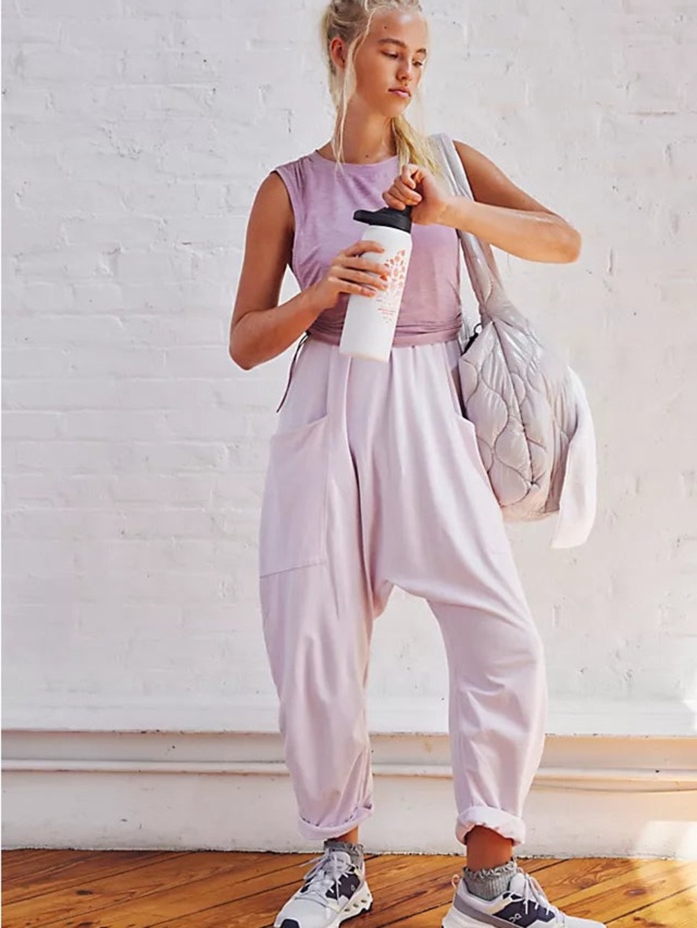 FREE PEOPLE MOVEMENT HOT SHOT ONESIE - ROSE QUARTZ